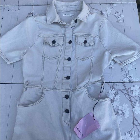 Avec Les Filles Cream Fabric Detail - Picture 5 of 12